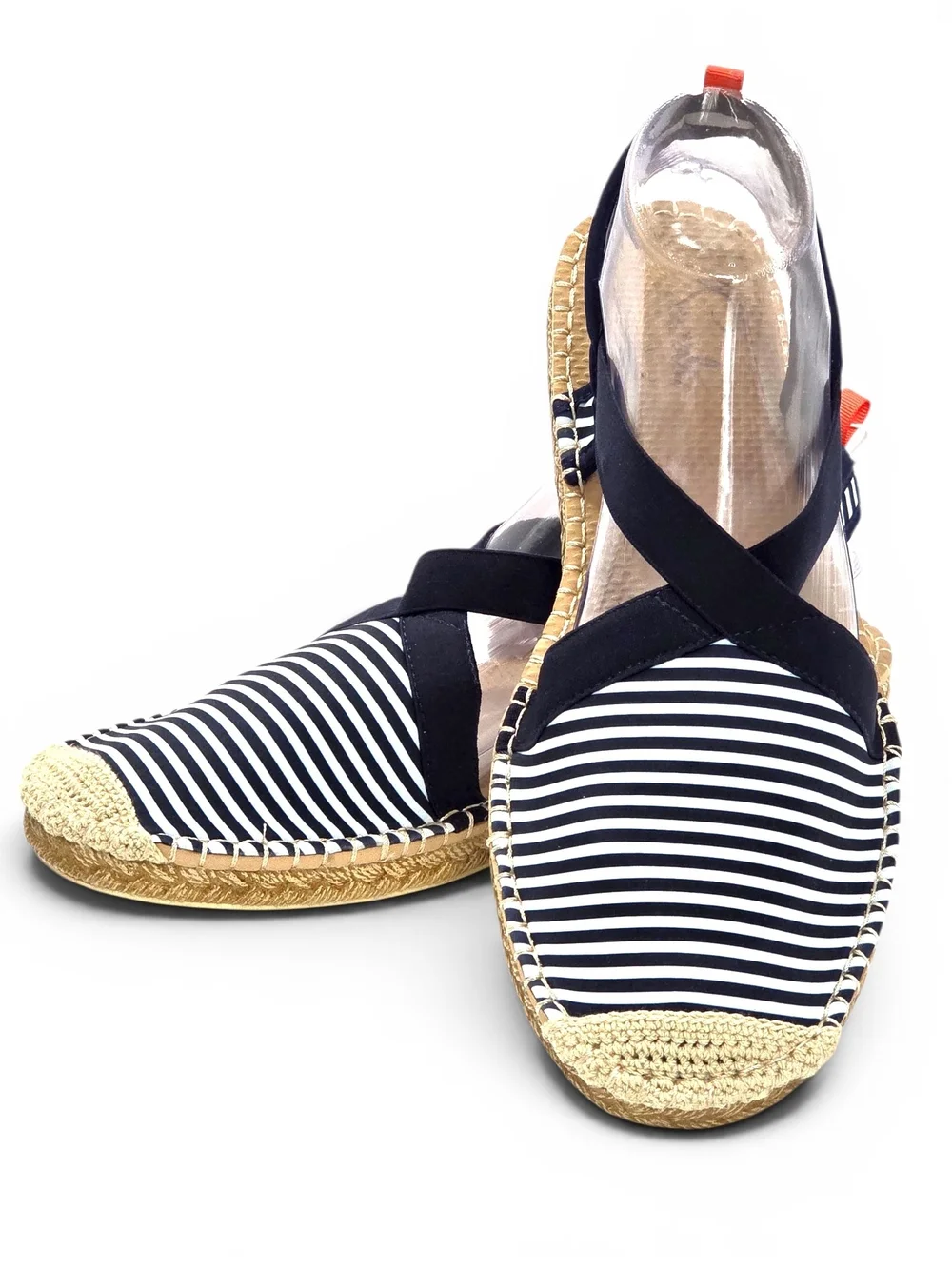 Sea Star Beachwear Seafarer Slingback Espadrille Sandals Navy/White Microstripe